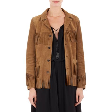 ysl fringe jacket|saint laurent jackets for women.